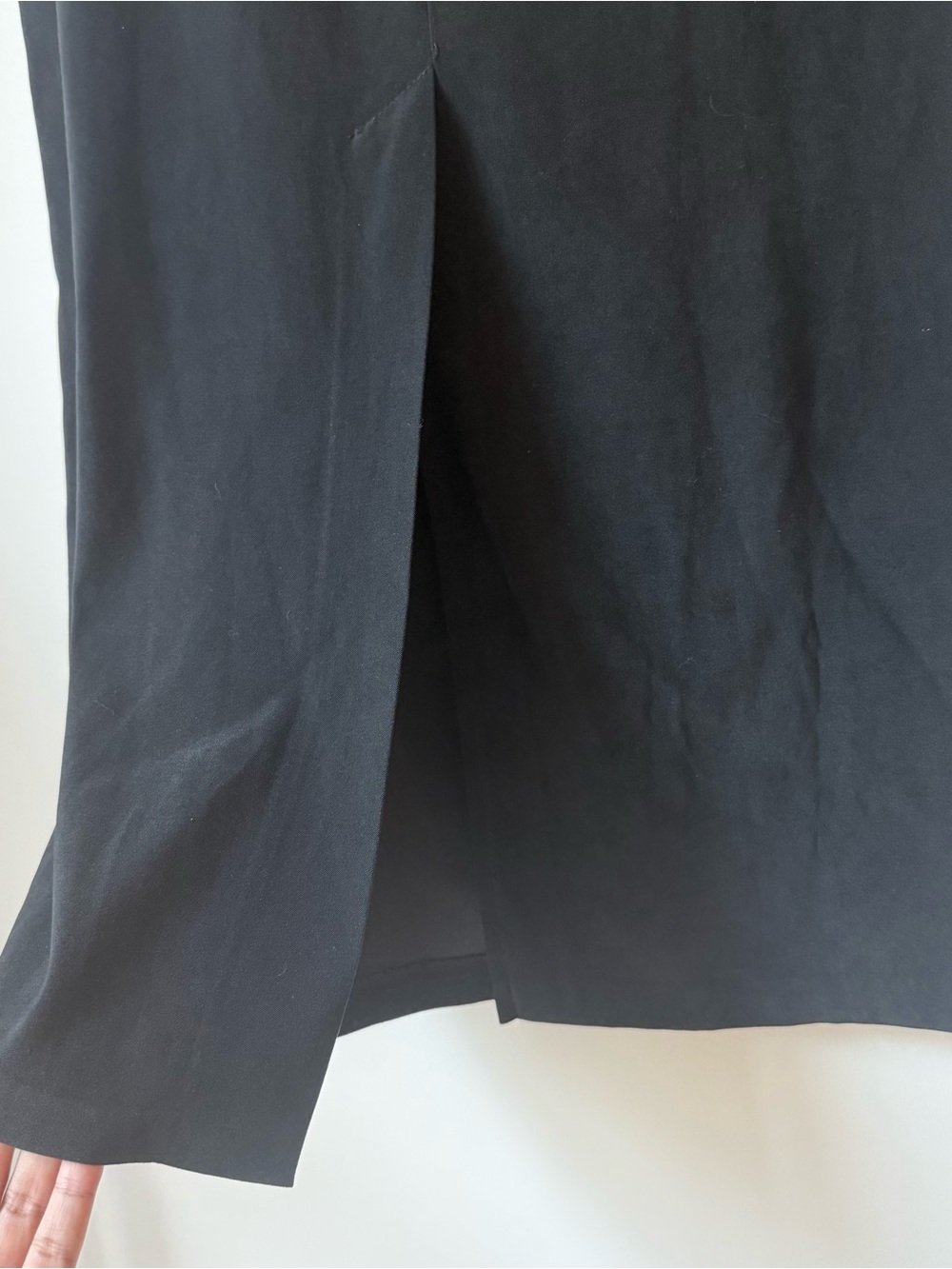 Vintage 90s Penmans Made in Canada Black Maxi Pencil Skirt Back Slit Size 13/14 - Picture 2 of 5